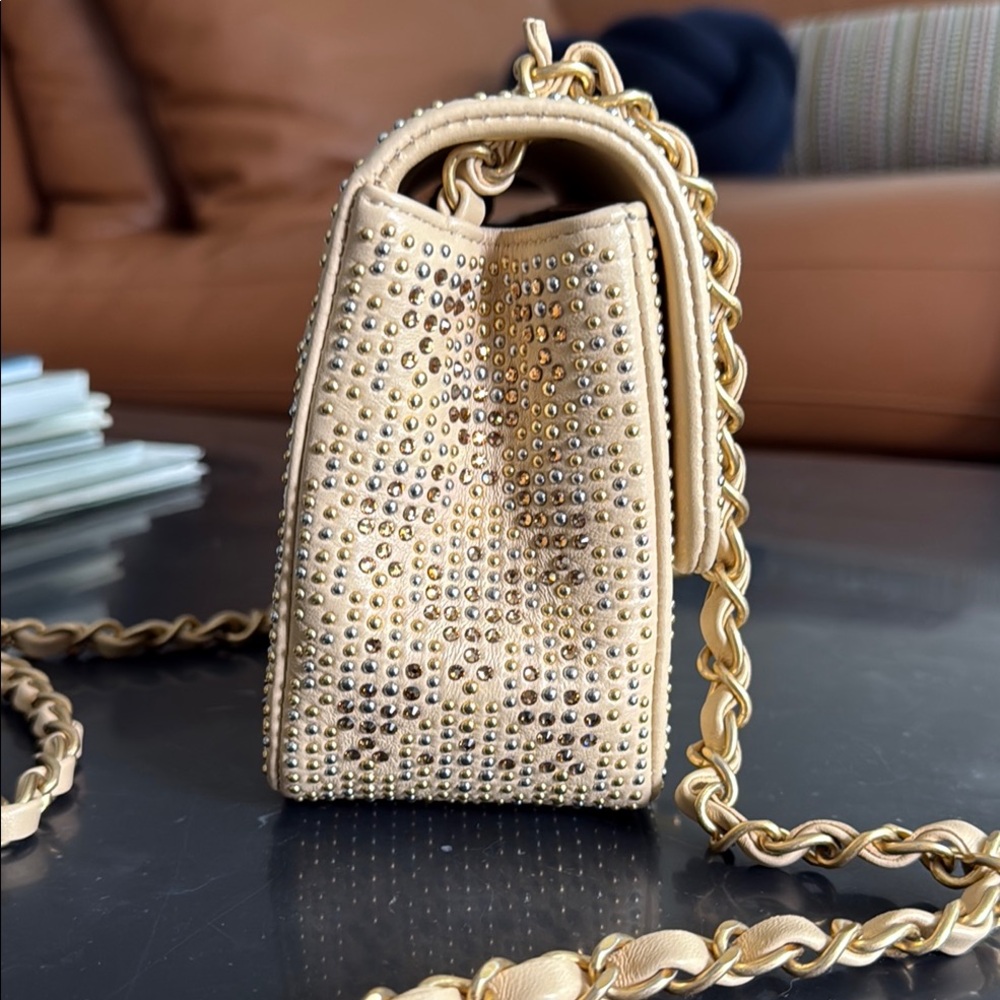 *RARE* 2025 Chanel Gold Mini Flap Bag - Gold Sparkle - Picture 10 of 16